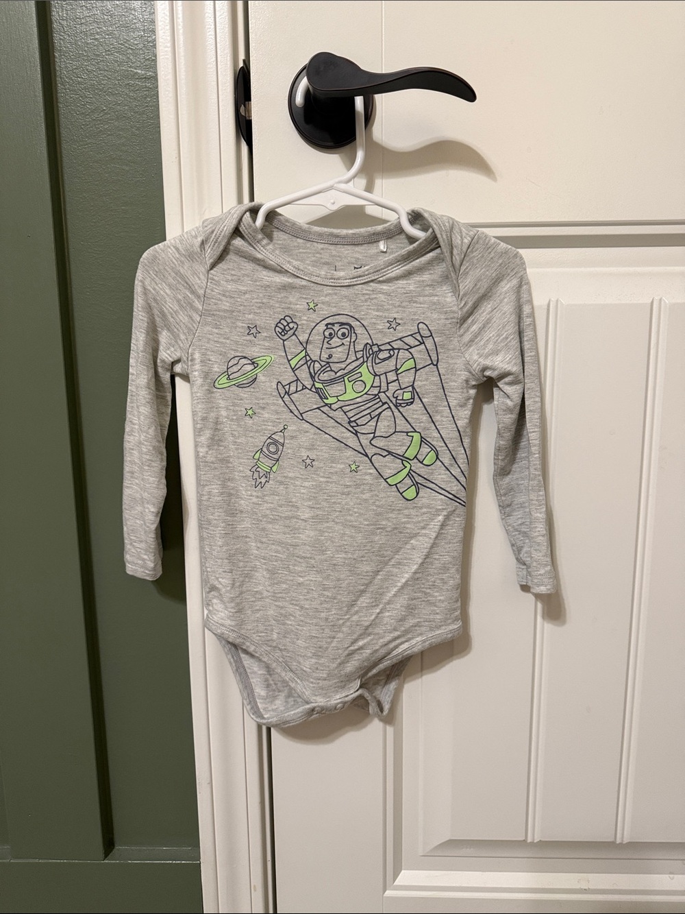 Little Sleepies Gray & Green Buzz Lightyear Graphic One-Piece Bodysuit
